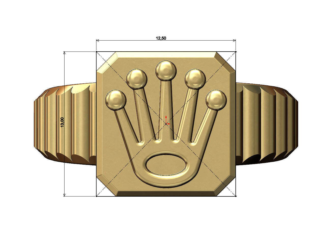  Печатка Rolex с прямоугольным дизайном